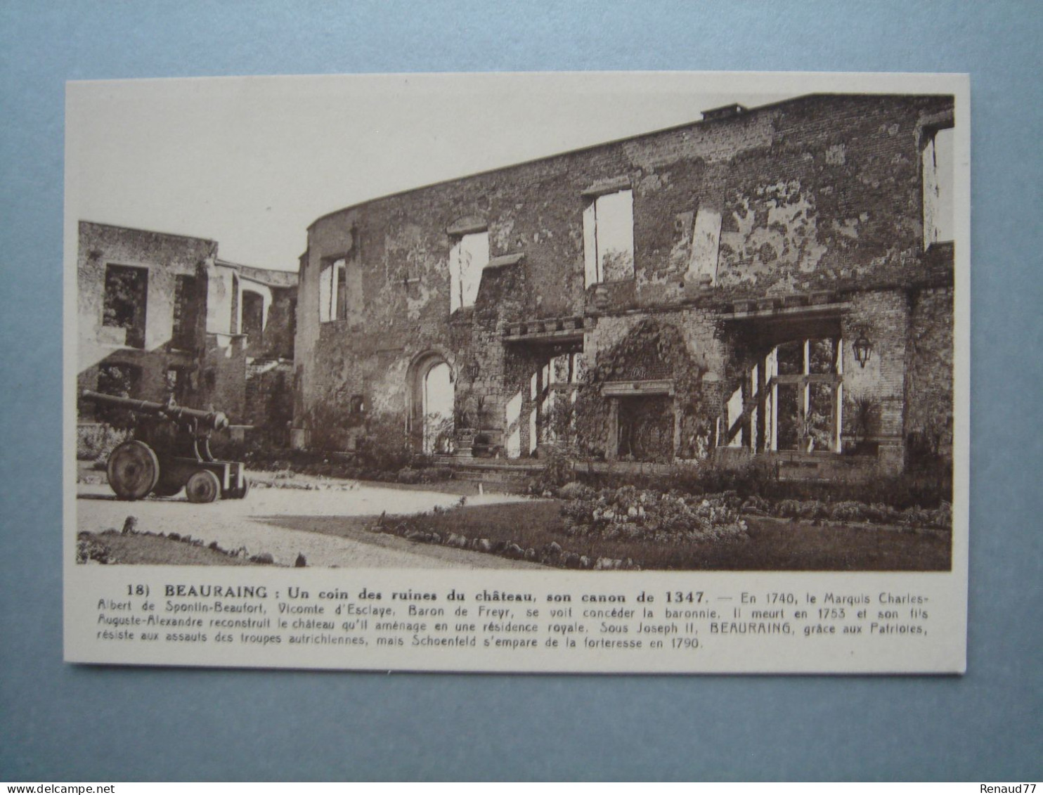 BEAURAING - Un Coin Des Ruines Du Château, Son Canon De 1937 - Beauraing