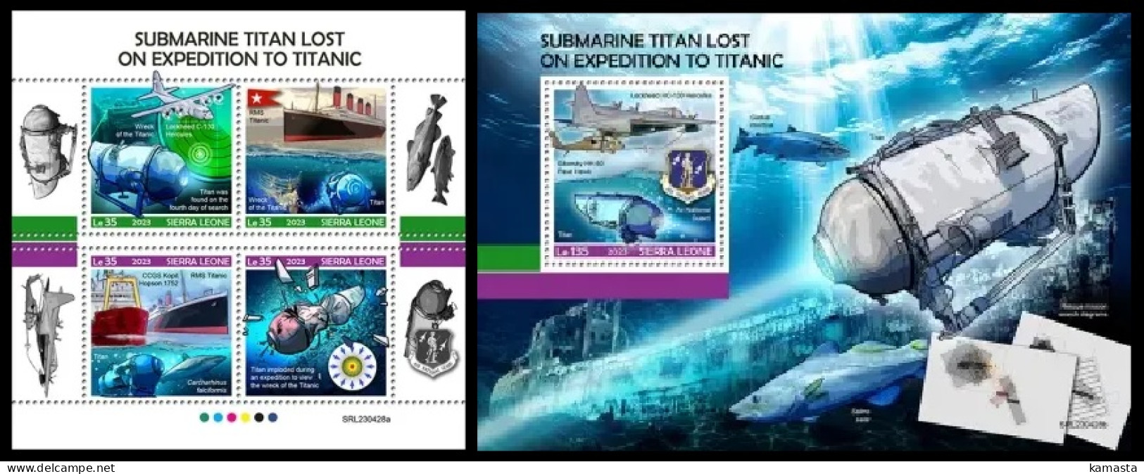 Sierra Leone  2023 Submarine Titan On Expedition To Titanic. (428) OFFICIAL ISSUE - Sous-marins