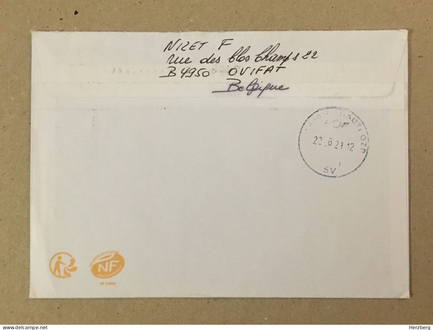 Belgie Belgique Used Letter Stamp On Cover Priority Philippe Of Belgium King Stamp 2021 - Autres & Non Classés