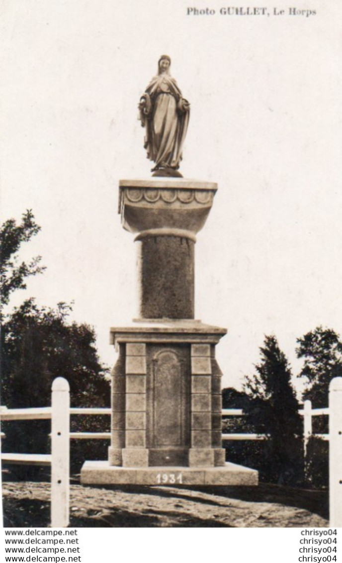 85Ct  53 Le Horps Carte Photo Statue De 1931 Photographe Guillet - Le Horps