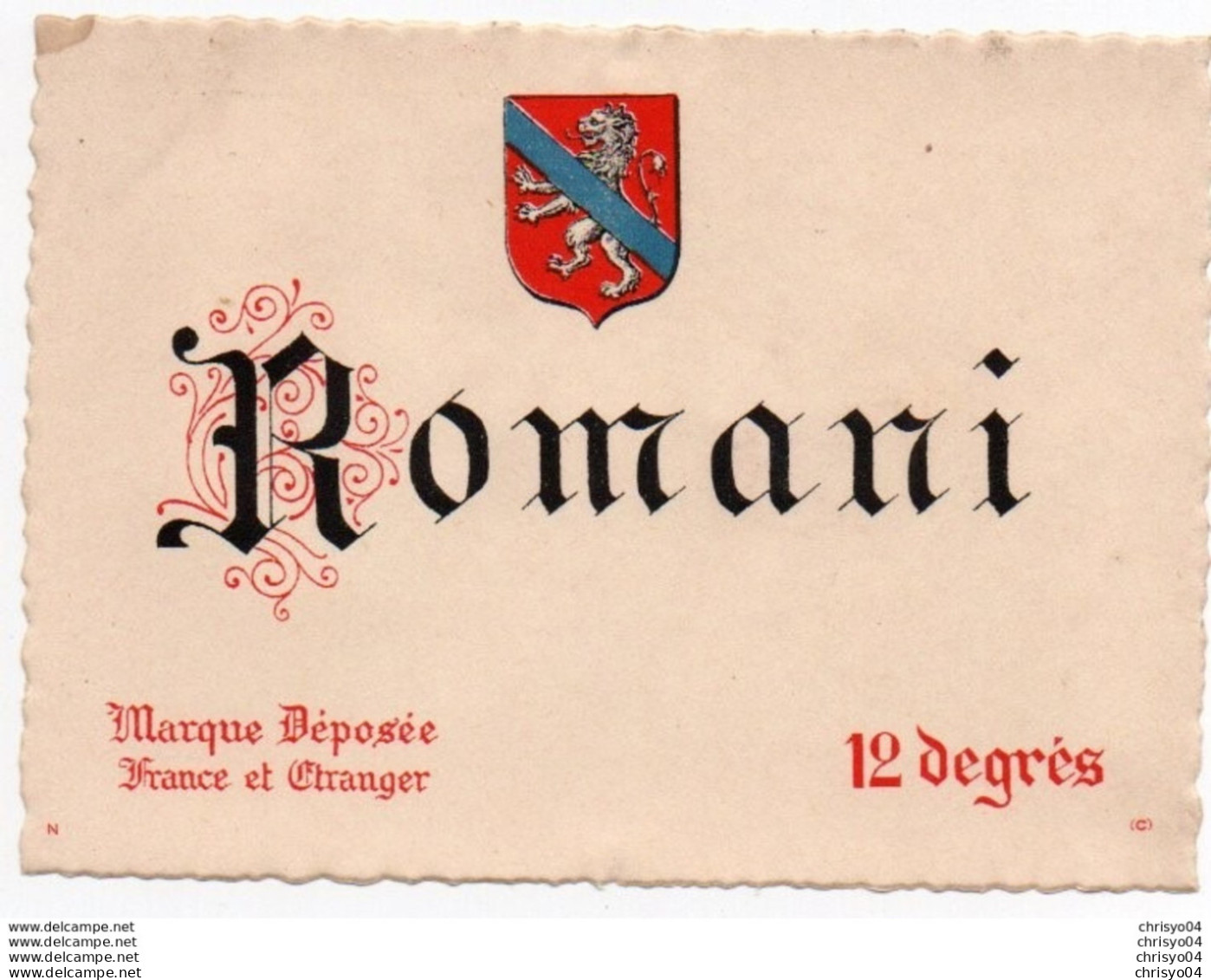 99Sv  Lot De 10 Etiquettes De Vin Romani 12 Degrés - Red Wines