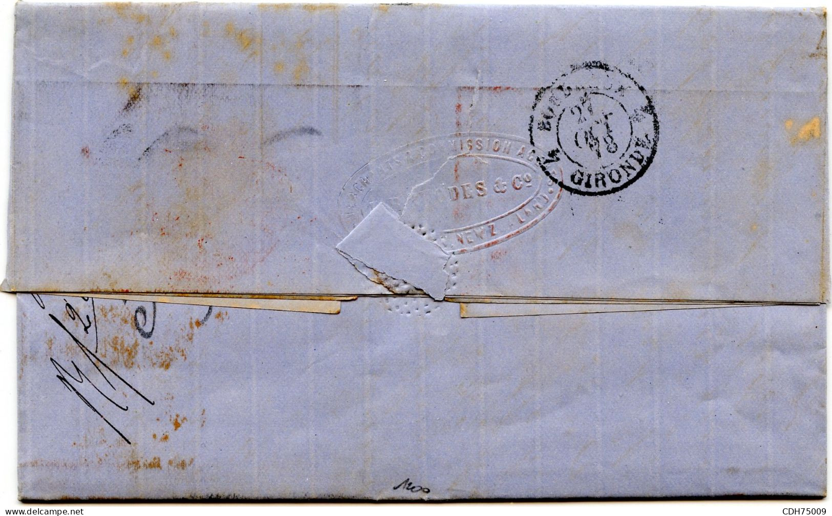 NOUVELLE ZELANDE - LETTRE DE WELLINGTON POUR BORDEAUX, 1878 - Storia Postale