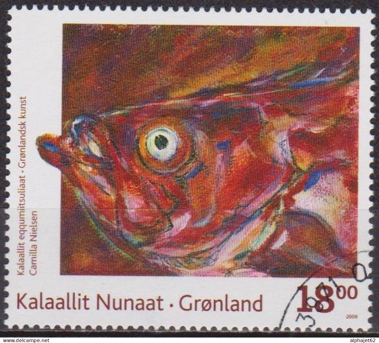 Art Moderne, Peinture - GROENLAND - Tete De Poisson Rouge - N° 517 - 2009 - Gebraucht