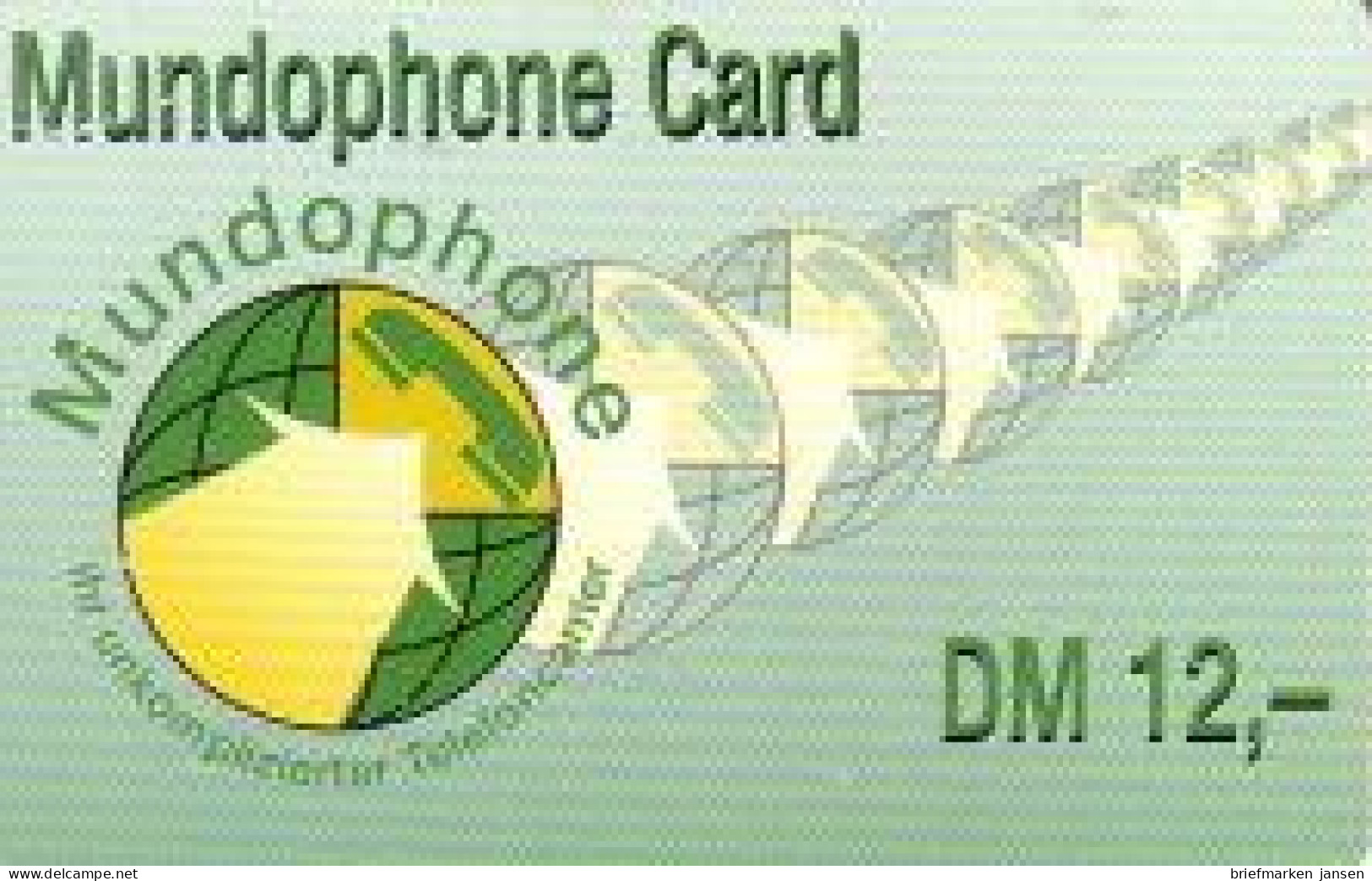 Calling Card, Mundophone, Grafik Telefonhörer, DM 12,- - Non Classificati