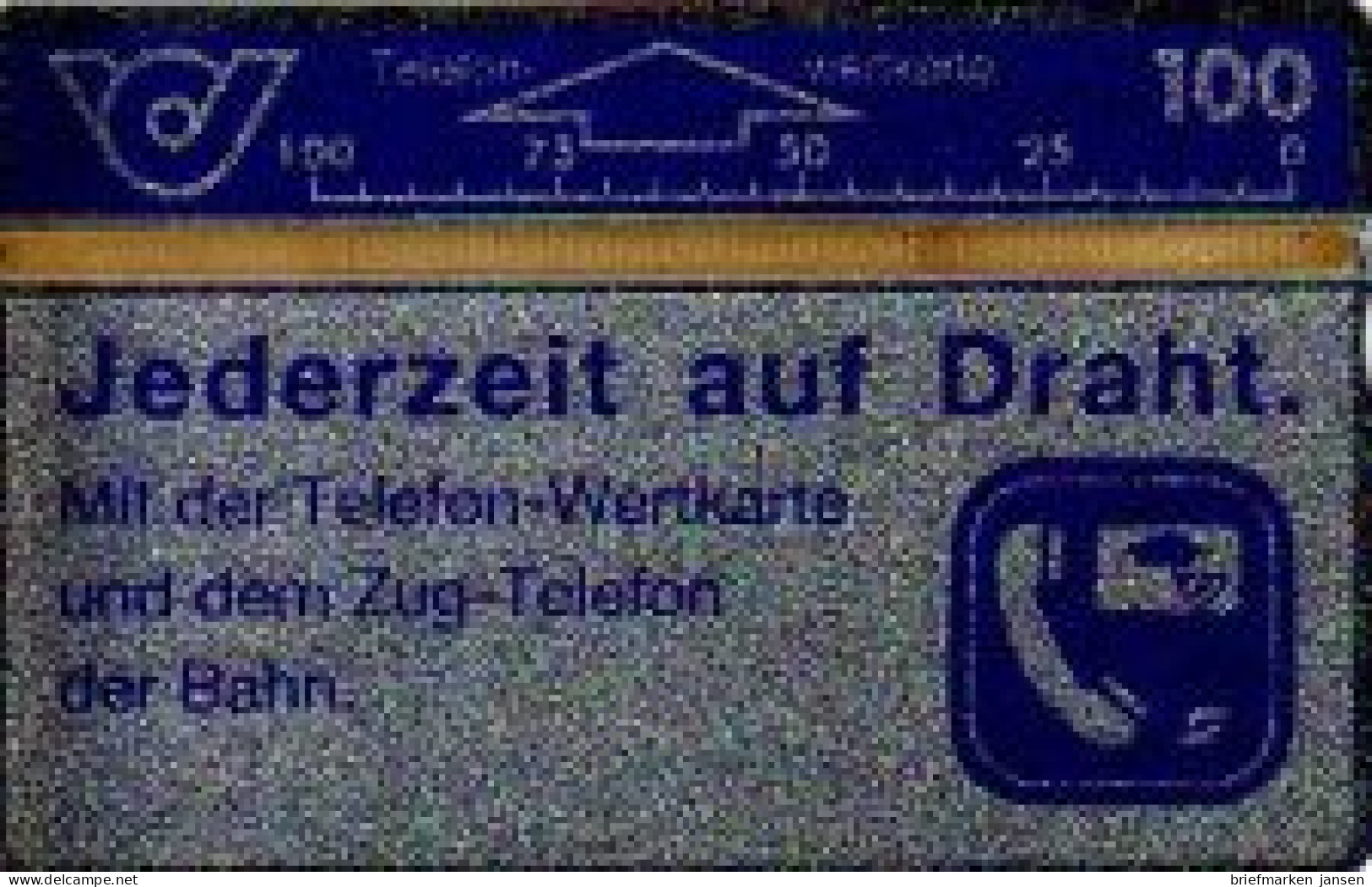 Telefonkarte Österreich, Jederzeit Auf Draht, Zug-Telefon, 100 - Ohne Zuordnung
