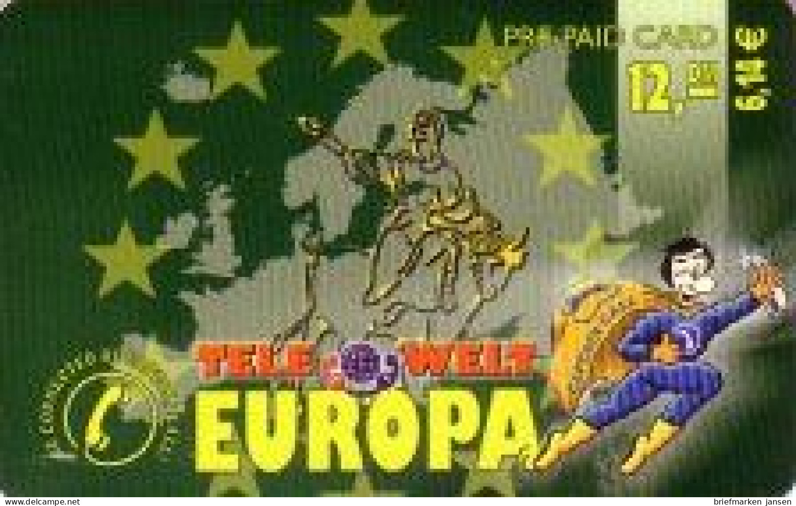 Calling Card, Telewelt Europa, Comic Captain Call, 12 DM / 6,14 € - Zonder Classificatie