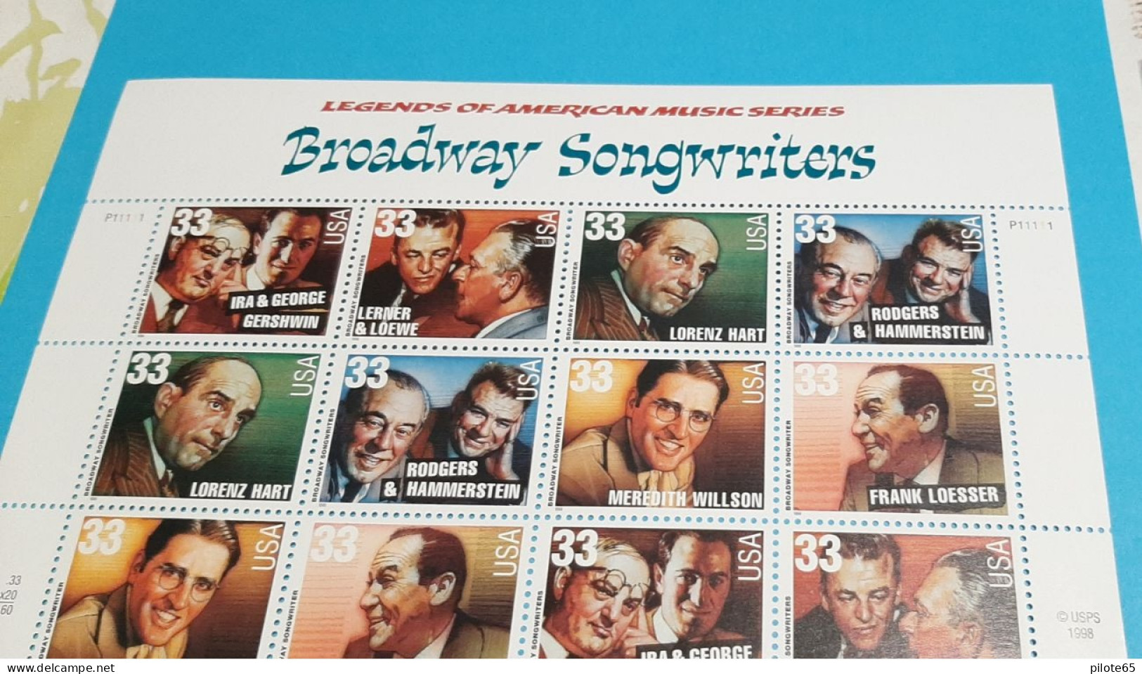 USA 1999 / LEGENDS OF AMERICAN MUSIC SERIES / BROADWAY SONWRITERS / BLOC 20 TP / NEUF FDC - Blocks & Sheetlets