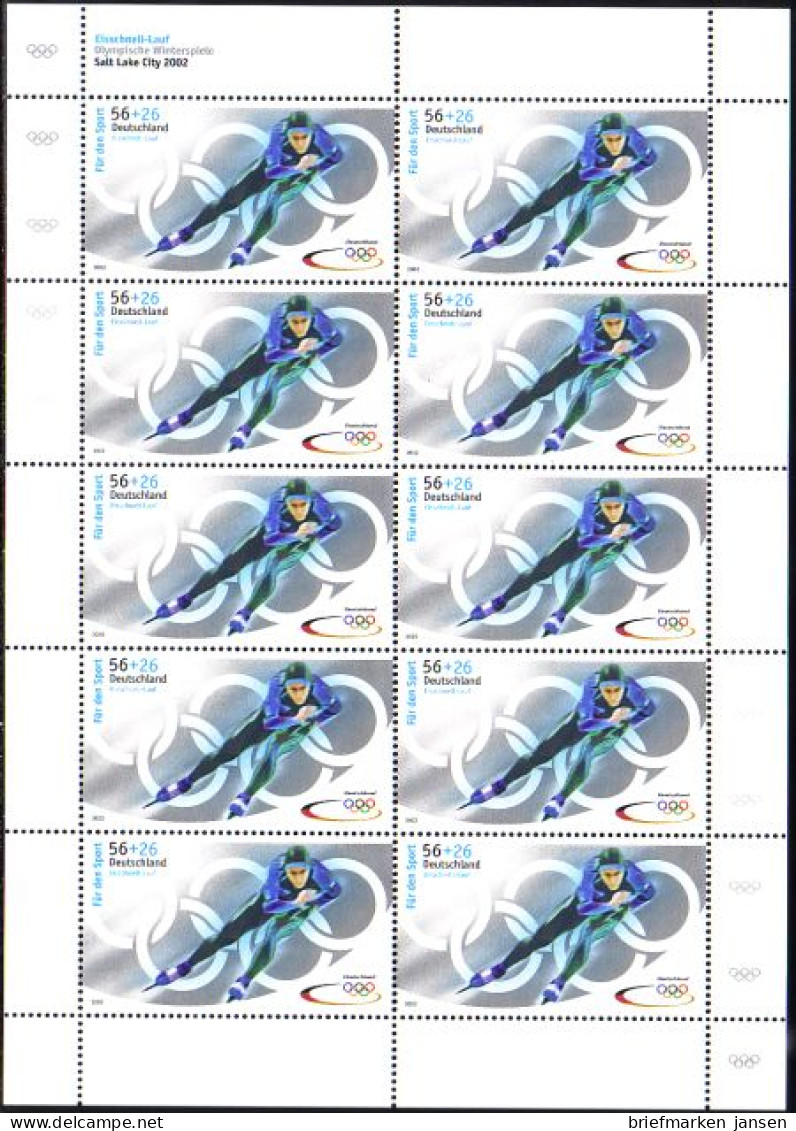 D,Bund Mi.Nr. Klbg. 2238 Olympia 2002, Eisschnelllauf (m.10x2238) - Other & Unclassified