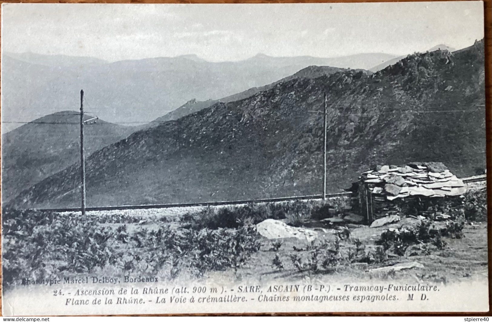 SARE-ASCAIN - Ascension De La Rhûne - Tramway-Funiculaire. La Voie à Crémaillère - Chaines Montagneuses Espagnoles - Sare