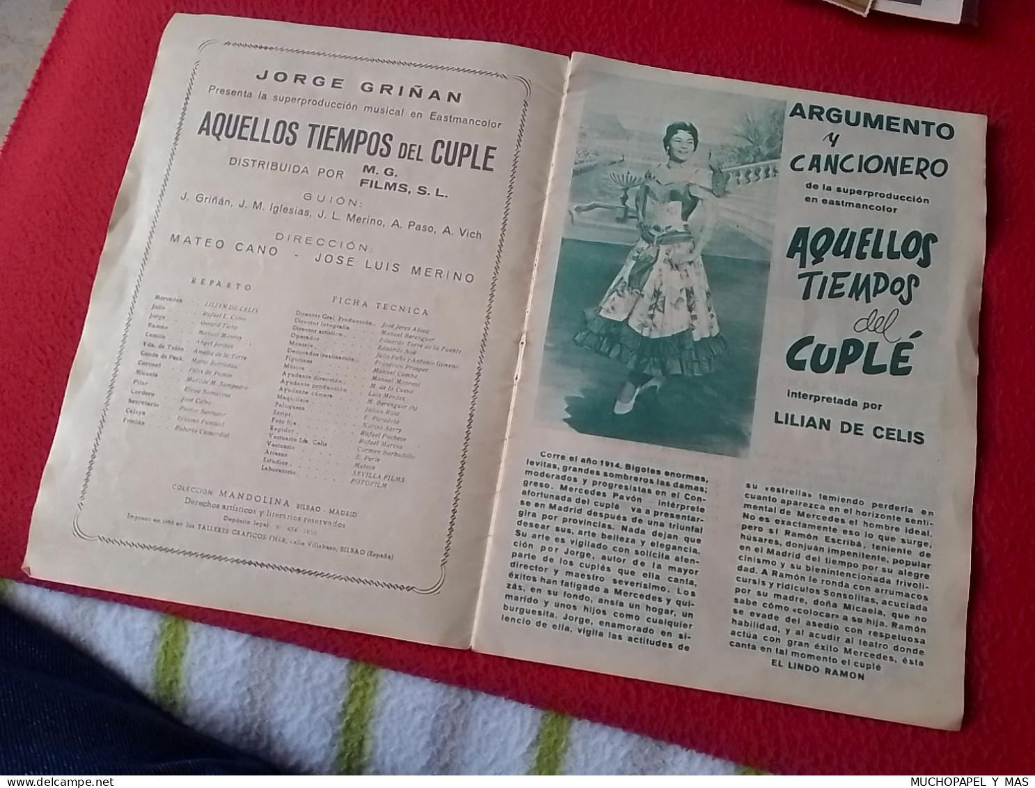 ANTIGUA REVISTA O SIMIL ARGUMENTO Y CANCIONERO AQUELLOS TIEMPOS DEL CUPLÉ POR LILIAN DE CELIS..ACTRIZ CINE..SPAIN.. - [4] Thema's