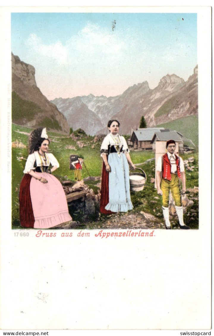 Gruss Aus Dem APPENZELLERLAND Alp Senn Und Frauen In Tracht - Appenzell