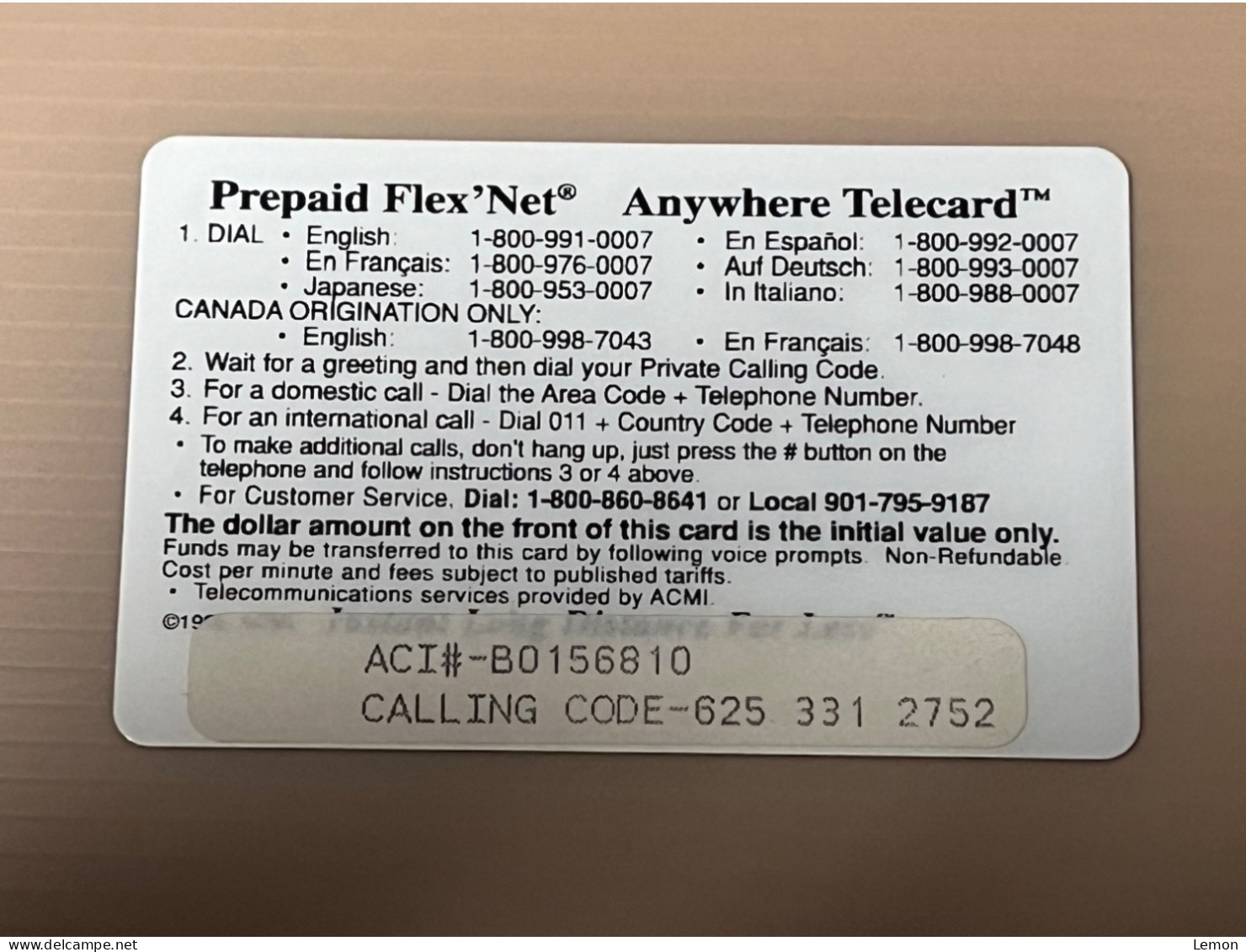 Mint USA UNITED STATES America ACMI Prepaid Telecard Phonecard,Endangered Species Series - Elephant $50(Mintage 500) - Autres & Non Classés