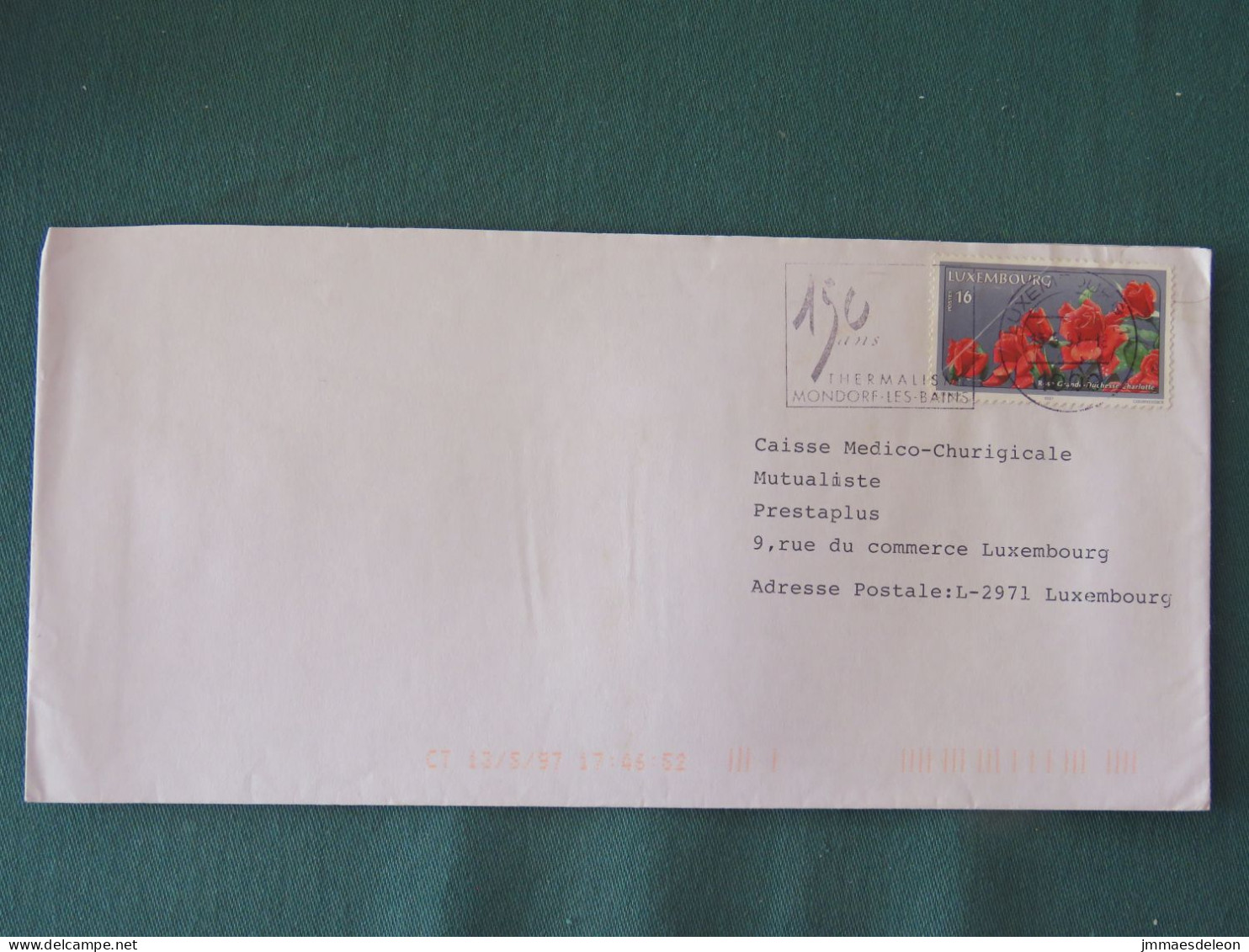 Luxembourg 1997 Cover Local - Flowers - Thermal Water Slogan - Lettres & Documents