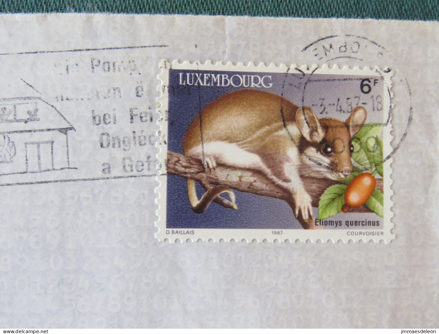 Luxembourg 1987 Cover Luxembourg - Animal Eliomys - Lettres & Documents