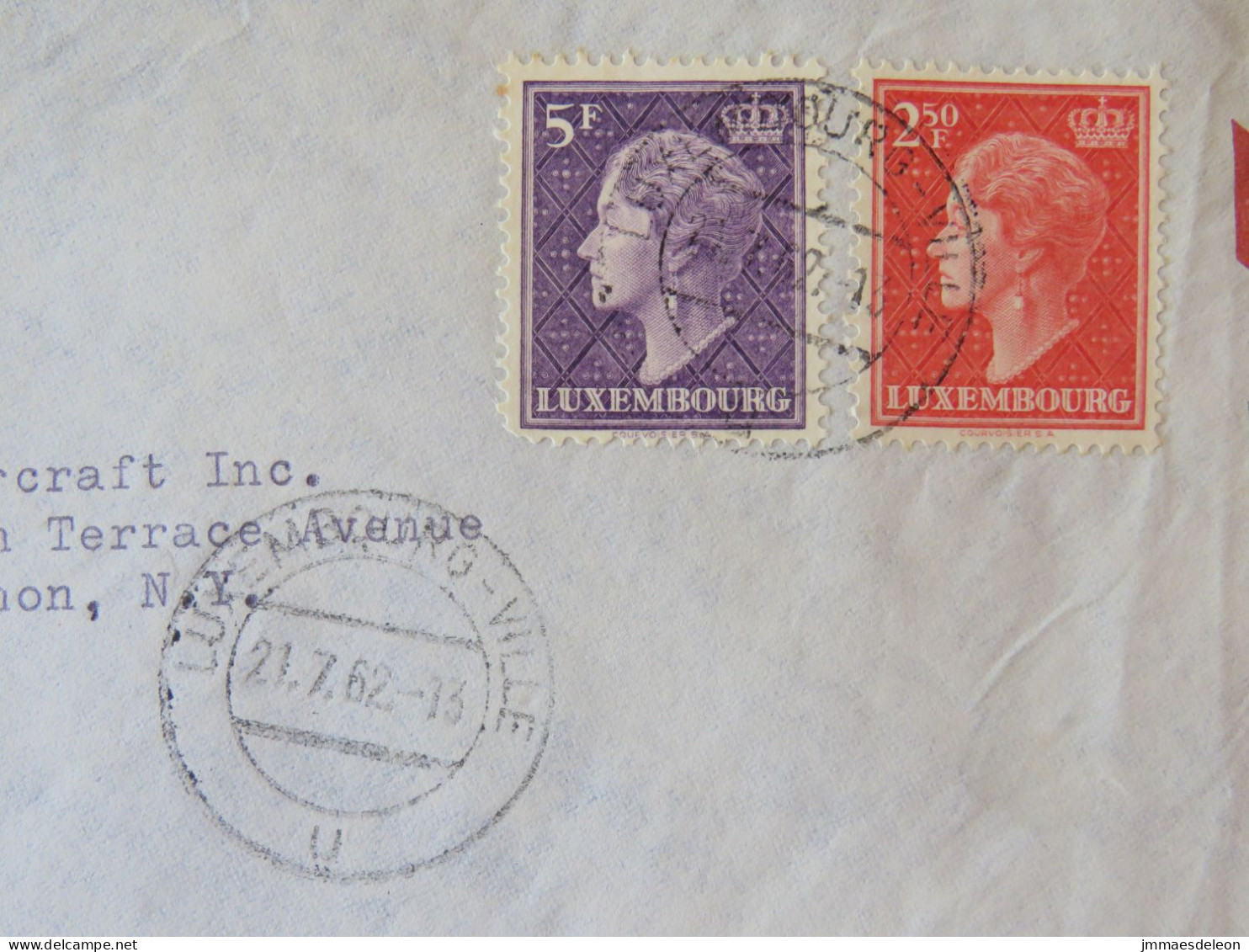 Luxembourg 1962 Cover To USA - Grand Duchesse - Brieven En Documenten