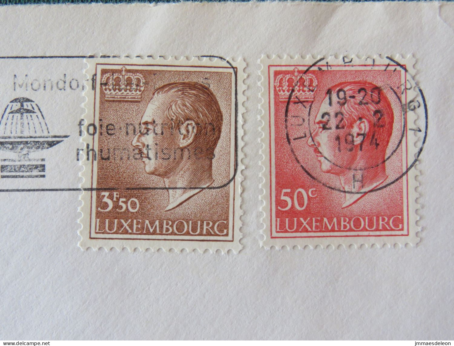 Luxembourg 1974 Cover Luxembourg - Grand Duke - Thermal Water Slogan - Briefe U. Dokumente