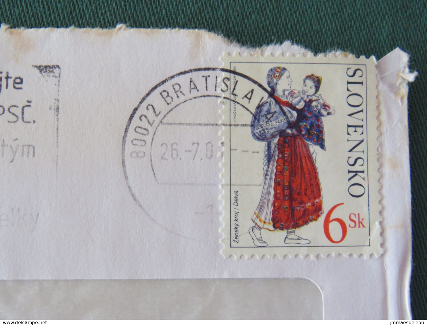 Slovakia 2000 Cover Local - Costumes - Briefe U. Dokumente