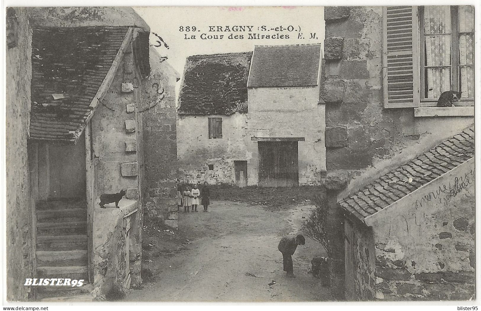 Belle Carte Eragny (95) La Cour Des Miracles , Envoyée En 1908 - Eragny