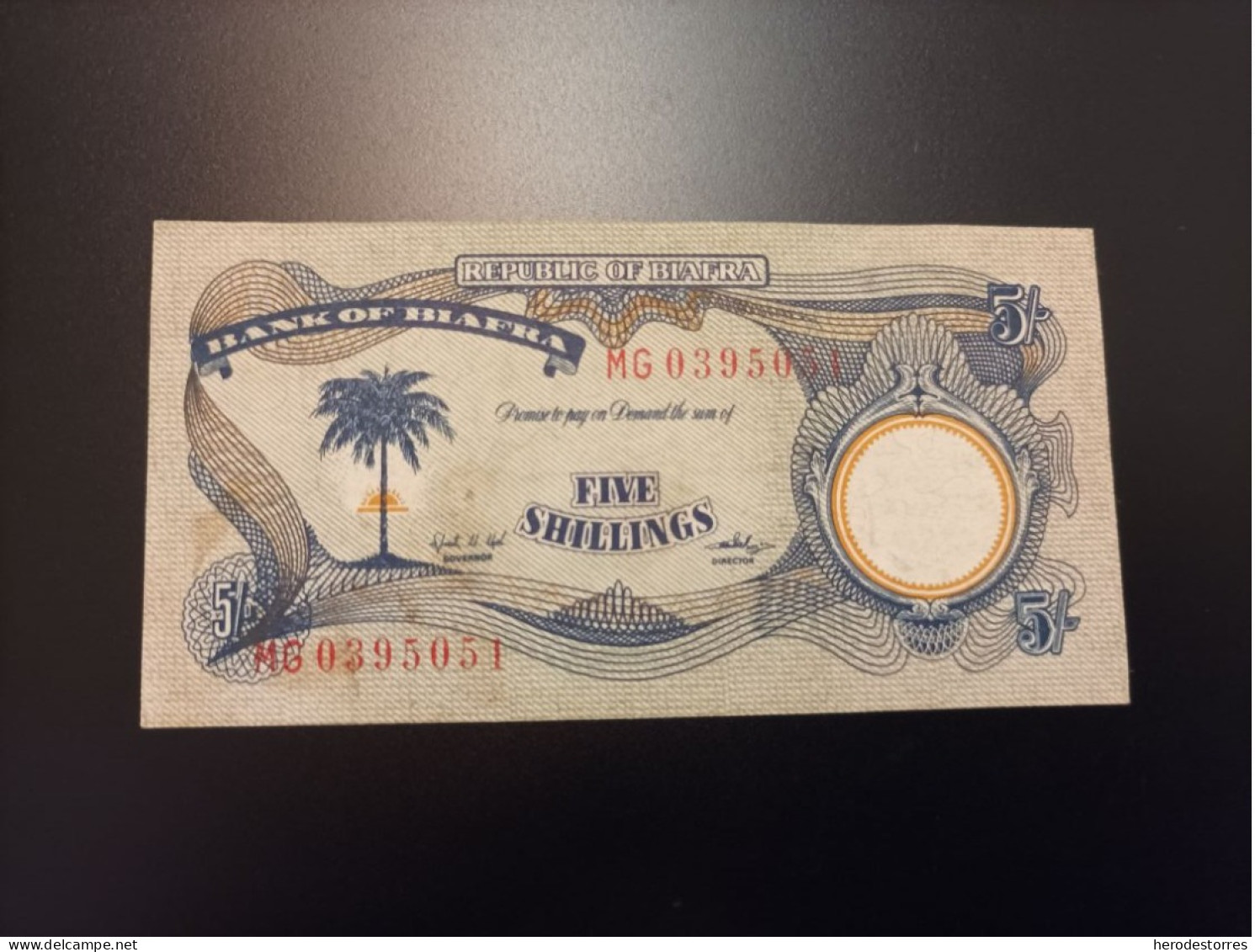 Billete De Biafra, 5 Shillings, Año 1969 - Centrafricaine (République)