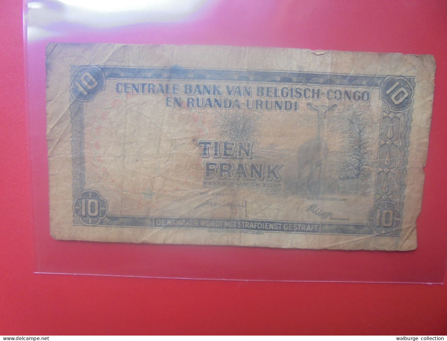 CONGO BELGE 10 FRANCS 1956 Circuler (B.33) - Belgian Congo Bank