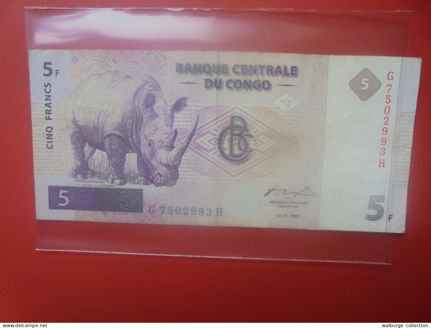 CONGO 5 FRANCS 1997 ASSEZ RARE ! Circuler (B.33) - Demokratische Republik Kongo & Zaire