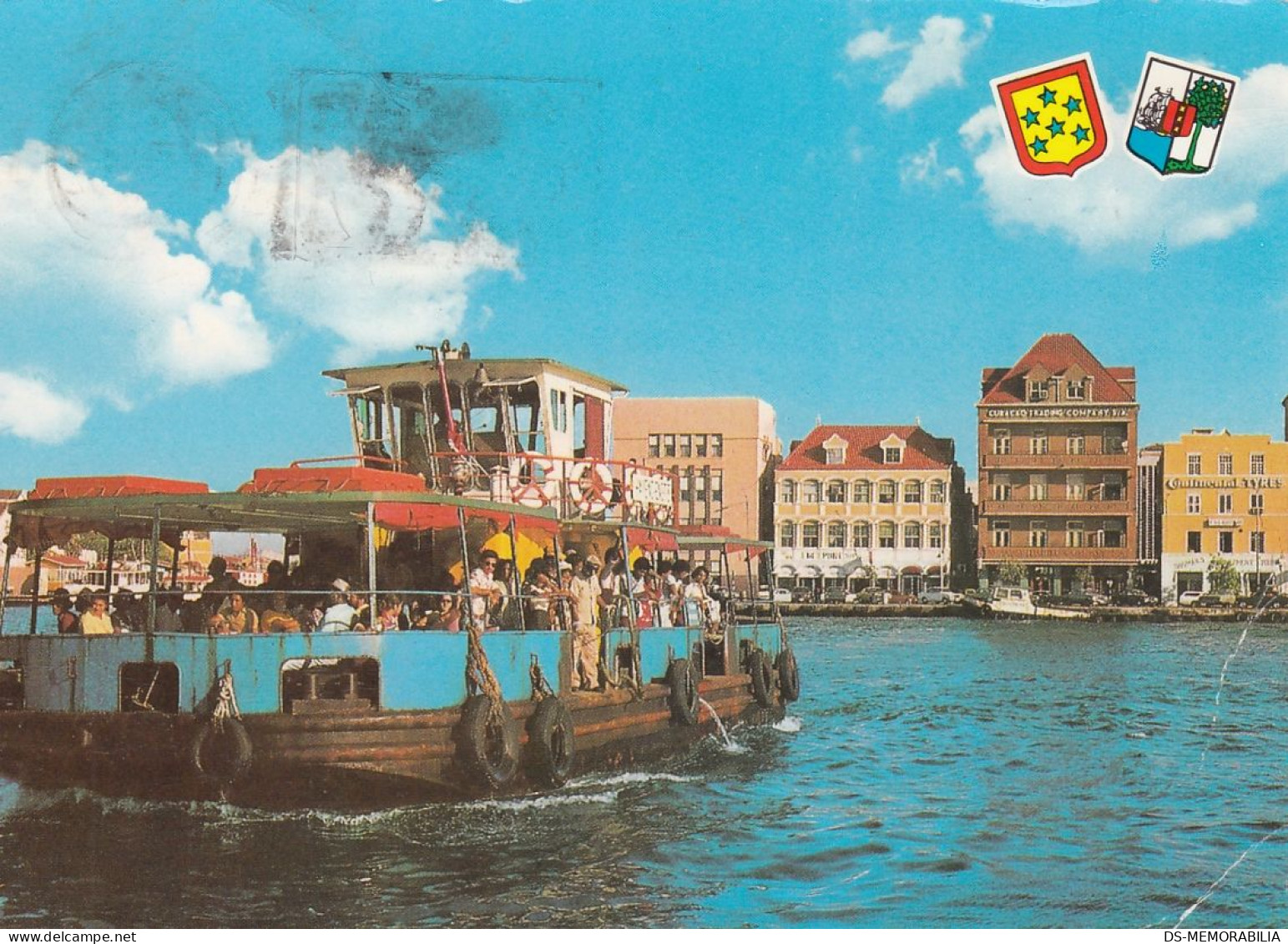Curacao - Ferryboat Crossing St Annabaai Old Postcard 1983 - Curaçao