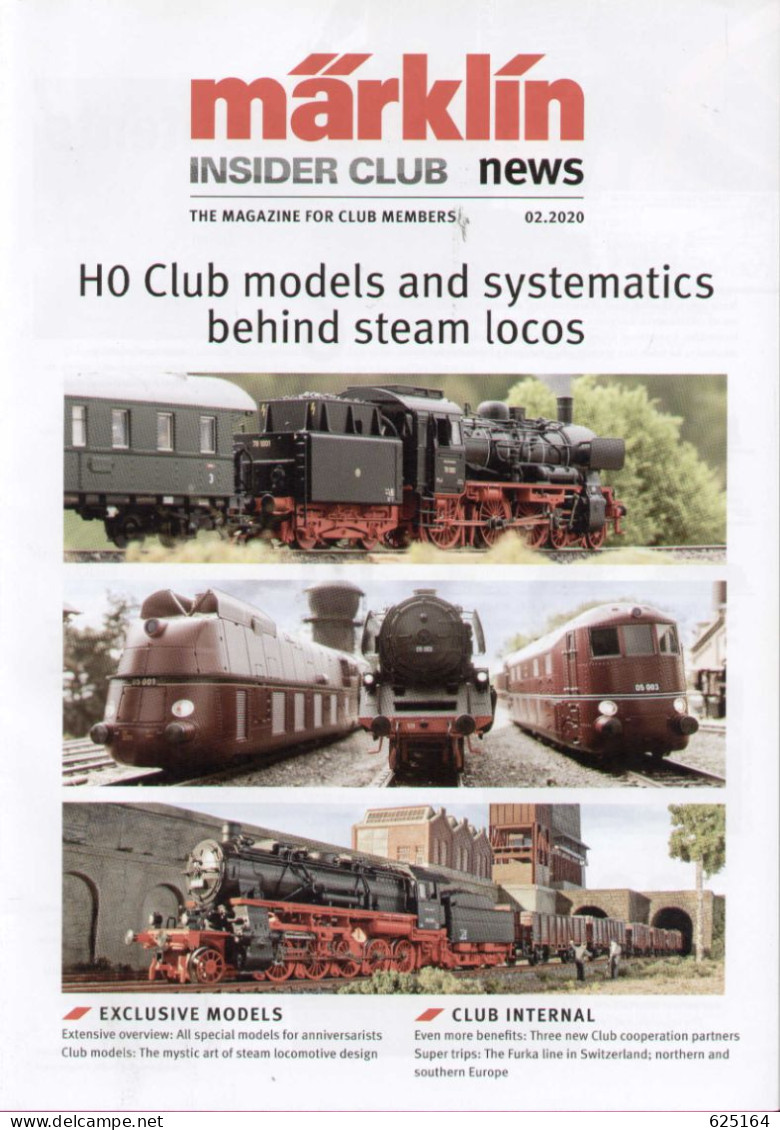 Catalogue-revue MÄRKLIN 2020 .02 Insider Club News - Modell  Steam Locos - Anglais