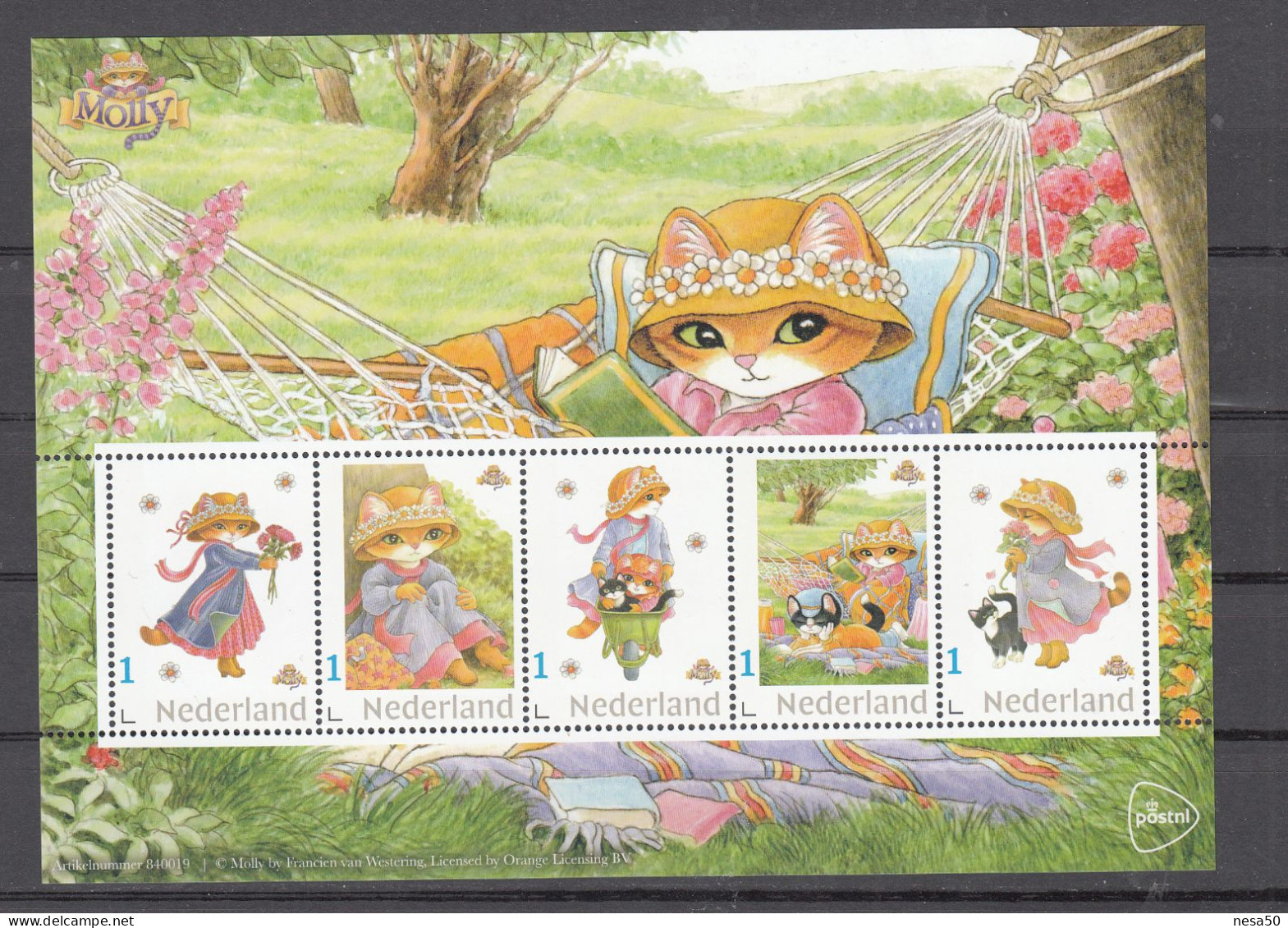 Nederland Persoonlijke: Poes Molly Van Francien Van Westering, Cat - Used Stamps