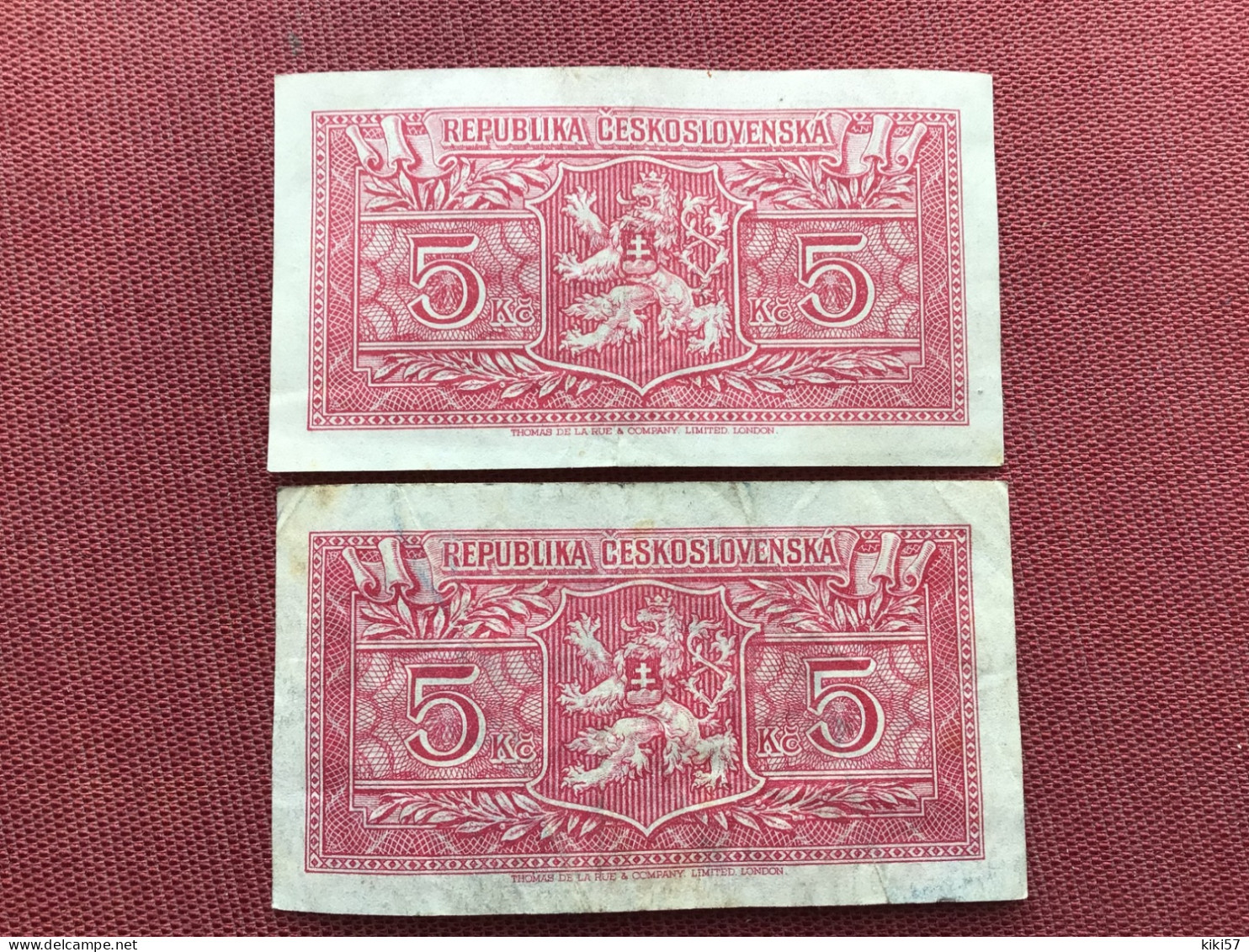 TCHÉCOSLOVAQUIE Lot De 2 Billets - Tchécoslovaquie