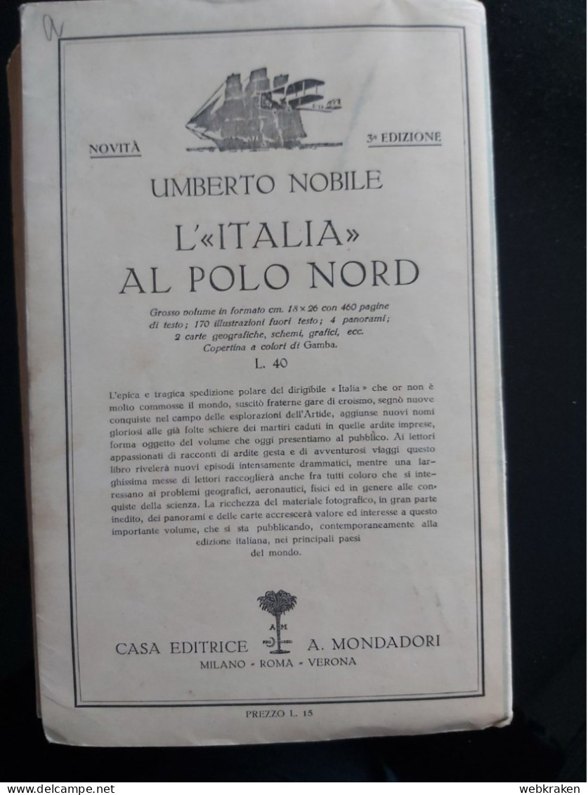 48 GIORNI SUL PACK VIGLIERI 1929 SPEDIZIONE NOBILE POLO NORD