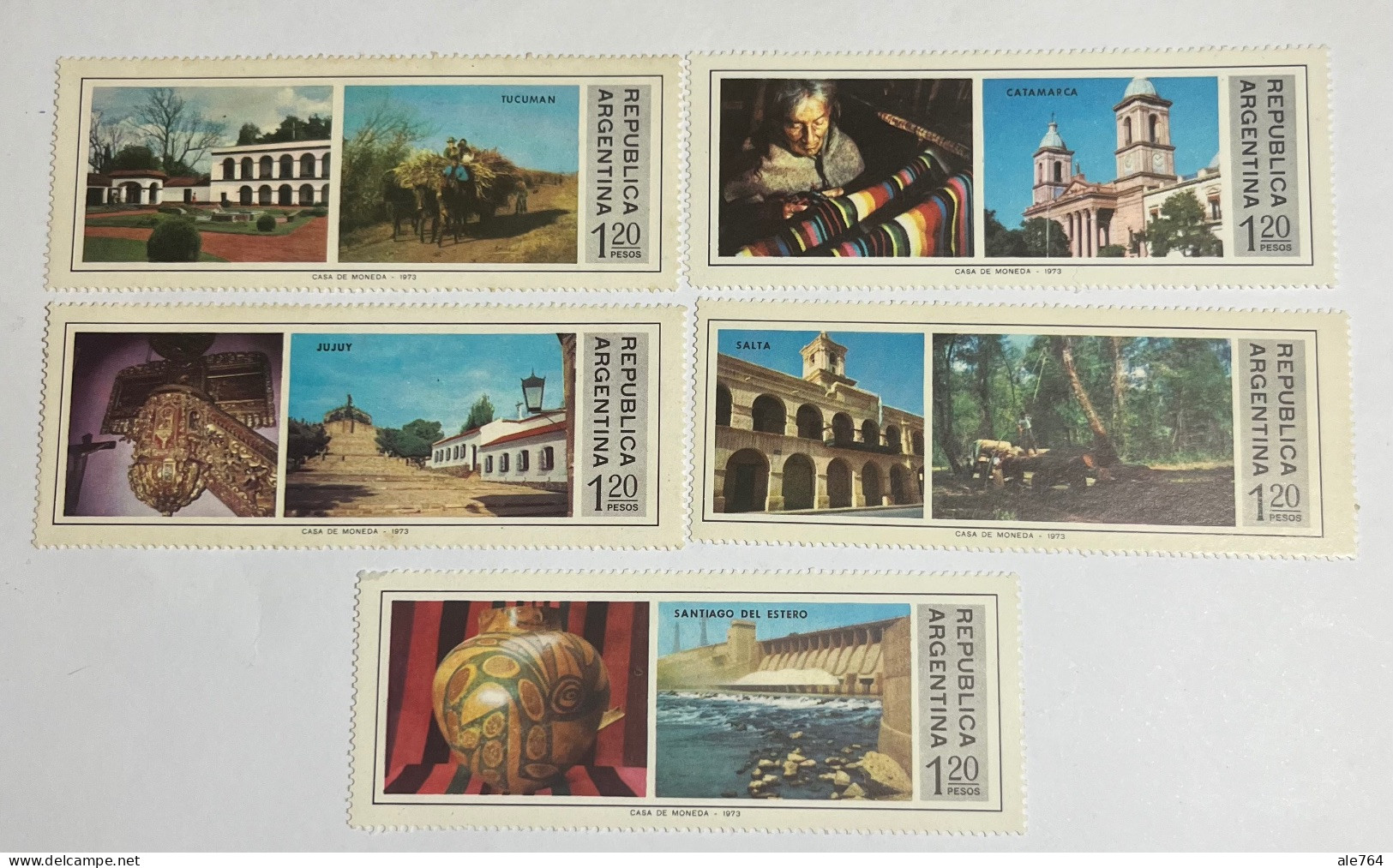 Argentina Provincias Argentinas $ 1,20, GJ 1682/6, S 1058/62, Mi 1208/12, MNH. - Ungebraucht