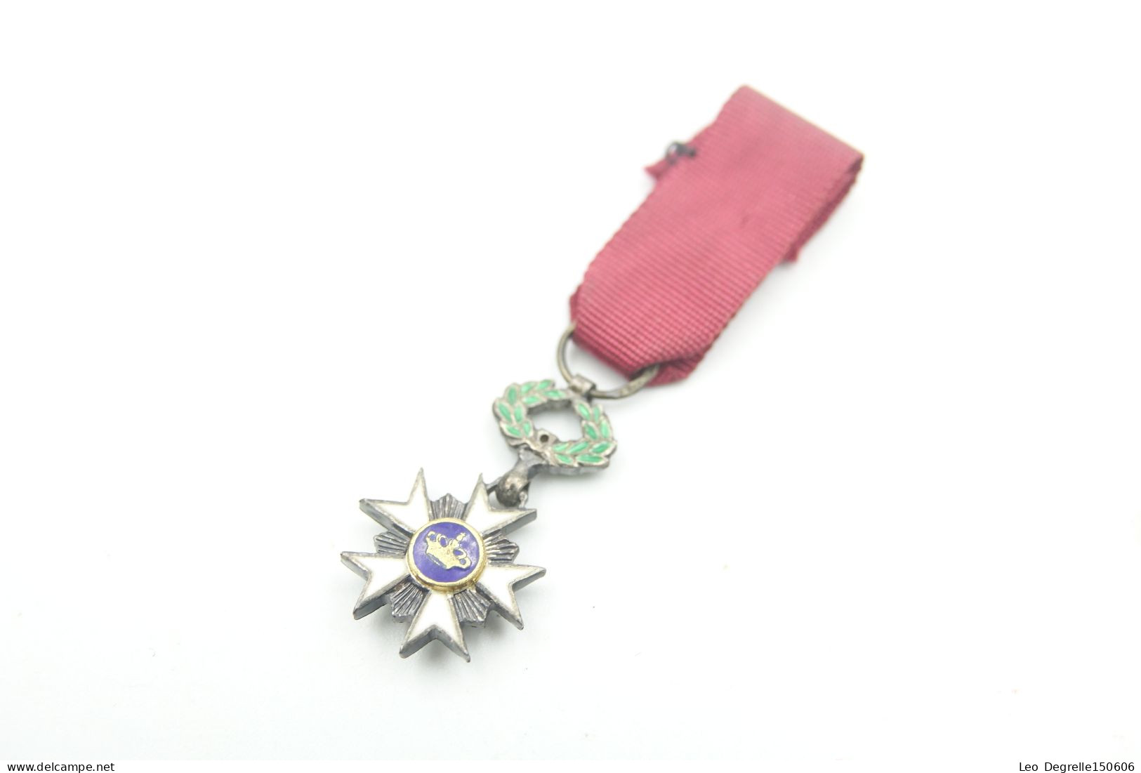 Militaria - MEDAL : Kroonorde Order Of The Crown Ridder Medaille - Miniature - Silver - Belgium - Autres & Non Classés