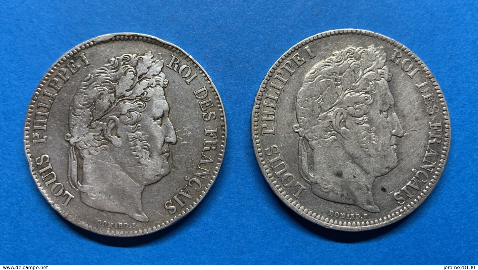 Lot De 2 Monnaies De 5 Francs Louis Philippe En Argent 1838W Et 1841W - 5 Francs