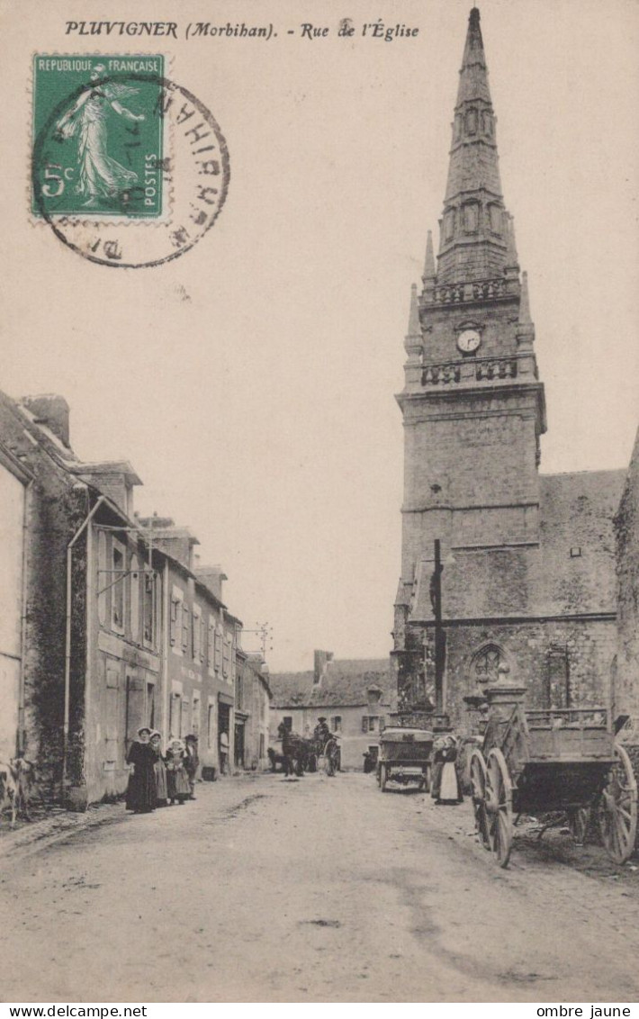 IS - 56 - PLUVIGNER - Lot De 4 Cartres - Rue De L'église - La Place - Chateau Keronic - Etang Keronic - Pluvigner