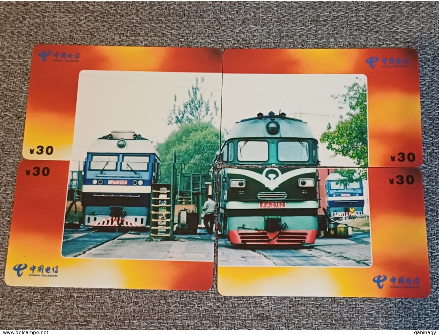 CHINA - TRAIN-087 - PUZZLE SET OF 4 CARDS - China