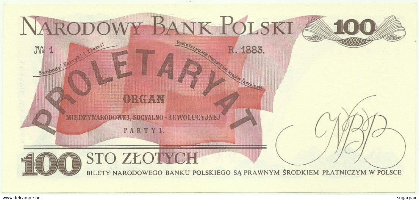 POLAND - 100 Zlotych - 1988 - Pick 143.e - Unc. - Série TE - Narodowy Bank Polski - Pologne