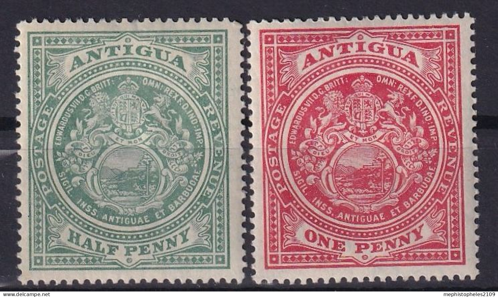 ANTIGUA 1908 - MLH - Sc# 31, 32 - 1858-1960 Colonie Britannique