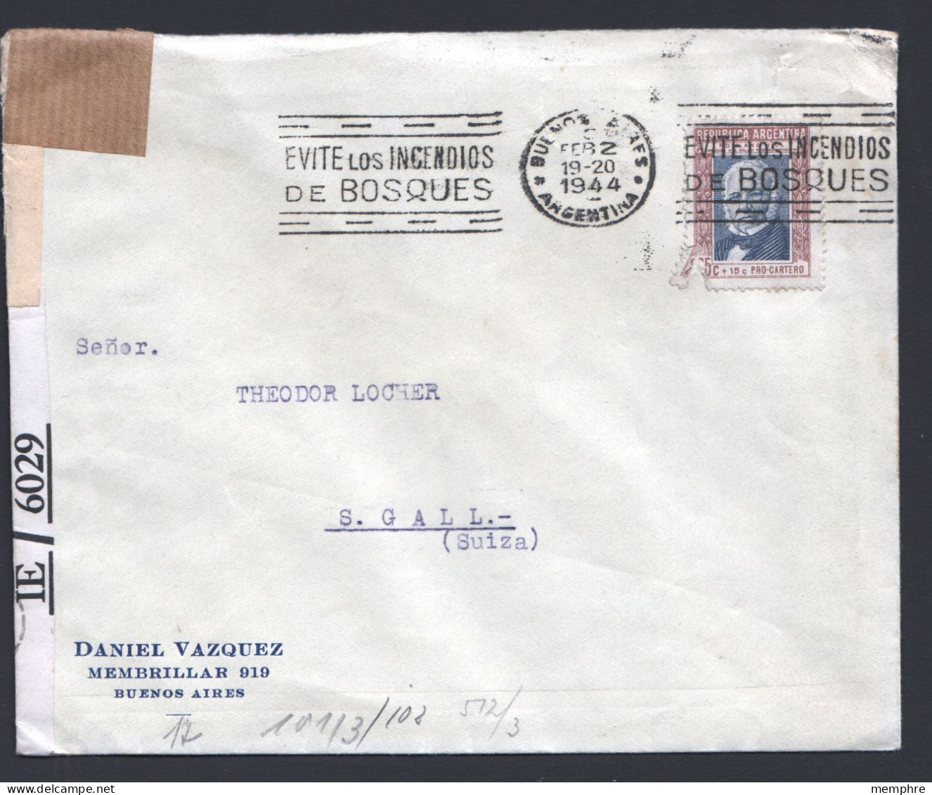 1944  Letter To Switzerland British Censor In Trinidad And German Censor In Paris - Brieven En Documenten