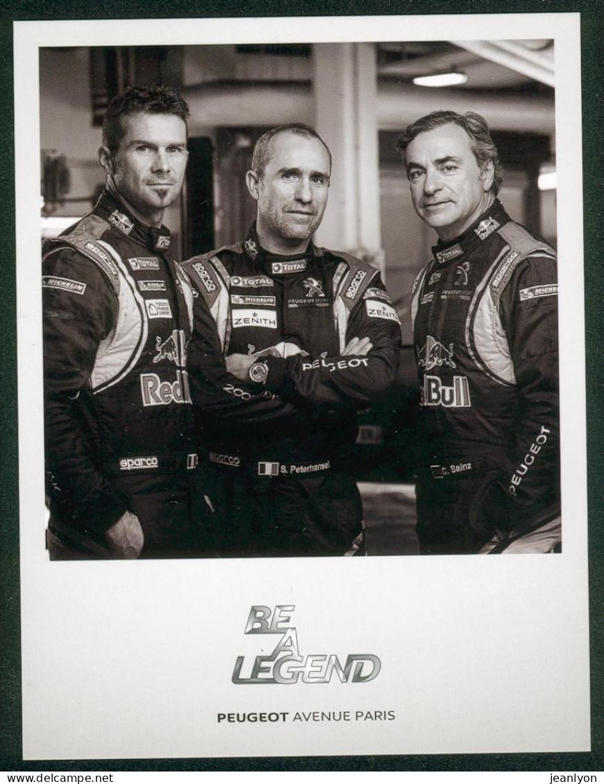 PEUGEOT - SPORT AUTO MOTO - PILOTE RALLYE - Cyril DESPRES - Stéphane PETERHANSEL - Carlos SAINZ - Carte Publicitaire - Rallyes