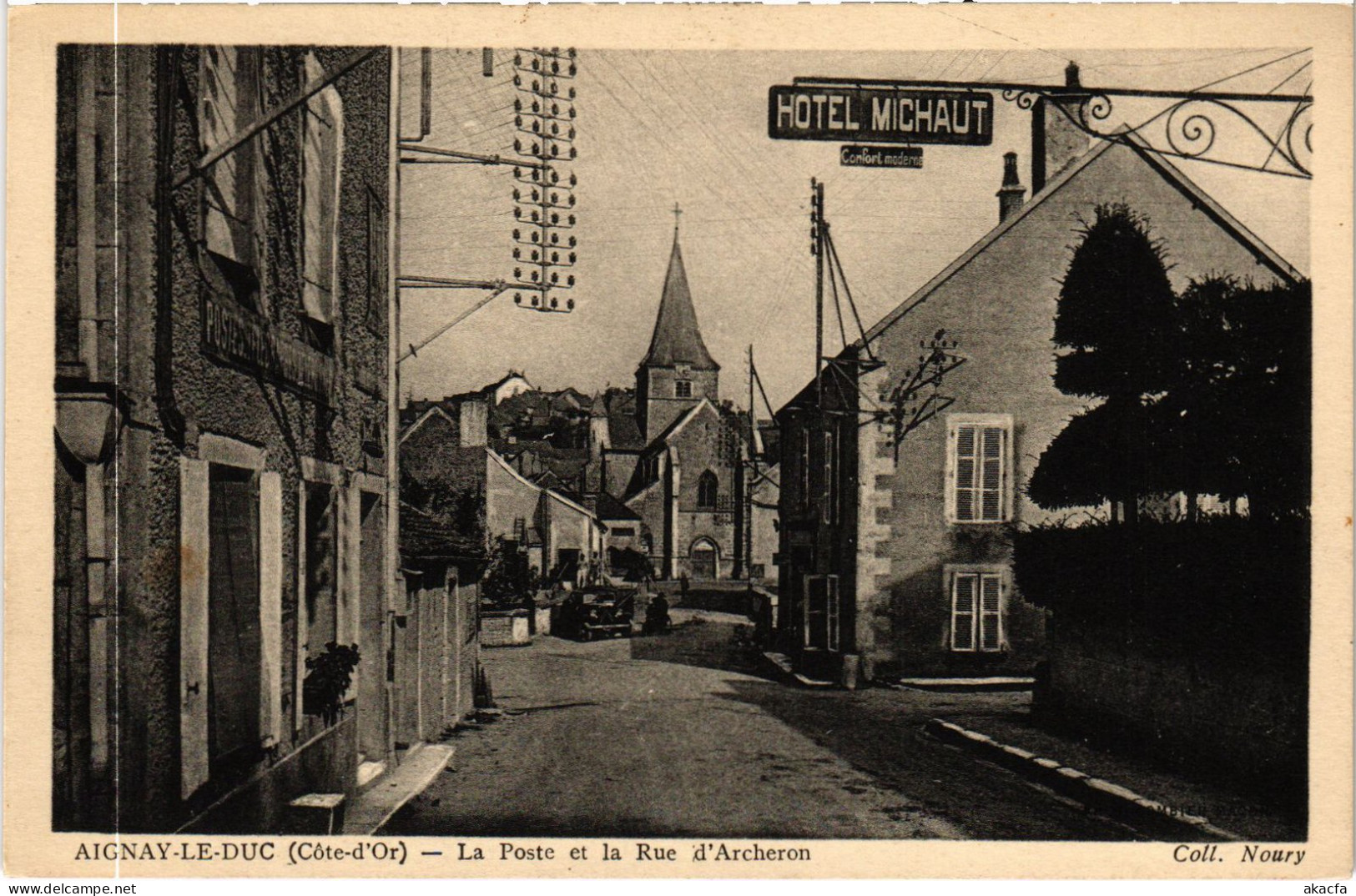 CPA Aignay-Le-Duc La Poste Et La Rue D'Archeron FRANCE (1375620) - Aignay Le Duc