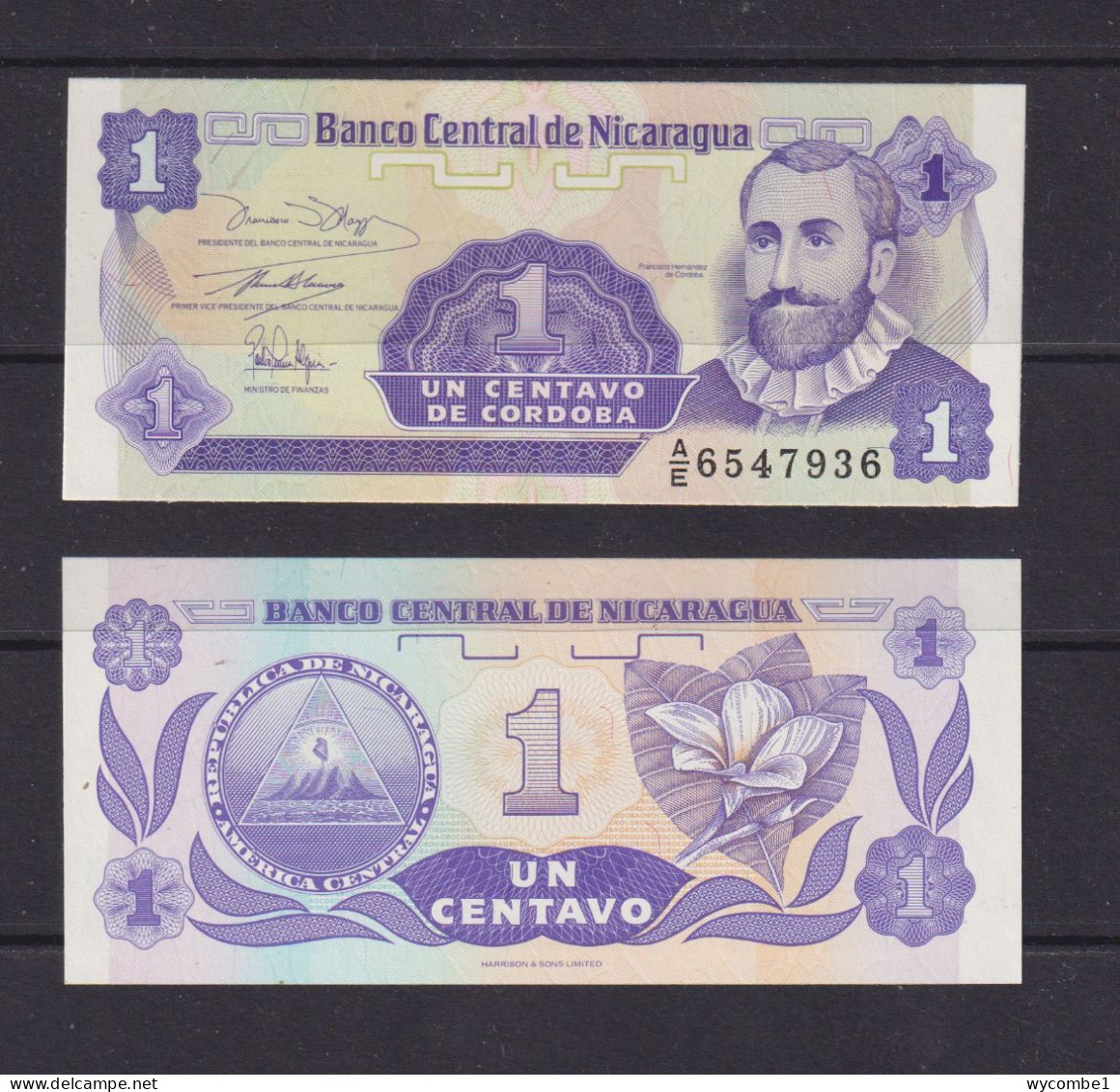 NICARAGUA - 1991 1  Centavo UNC Banknote - Nicaragua