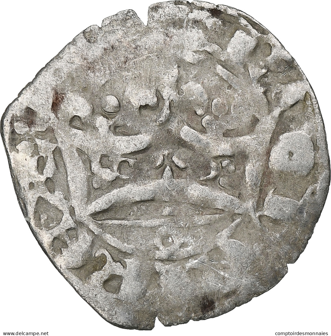 France, Charles IV, Double Parisis, 1323-1328, Billon, TB, Duplessy:244b - 1322-1328 Karl IV. Der Schöne