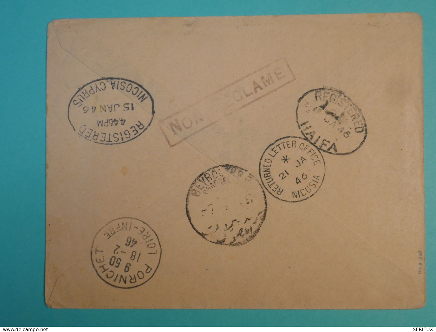 DJ 10  FRANCE    BELLE LETTRE  1946  PORNICHET A  ILE DE CHYPRE  +AFFF. INTERESSANT+ - 1927-1959 Lettres & Documents