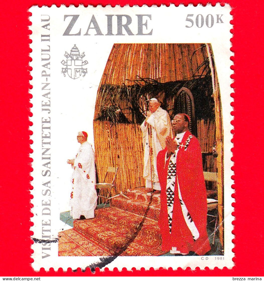 CONGO - ZAIRE - Usato - 1981 - Visita Di Sua Santità Giovanni Paolo II Nello Zaire - 500 - Gebraucht