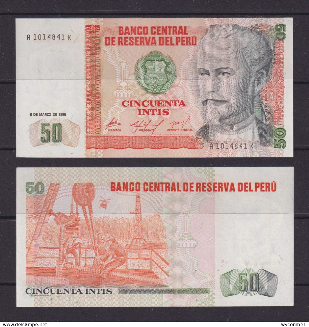 PERU - 1986 50 Intis UNC/aUNC Banknote - Peru