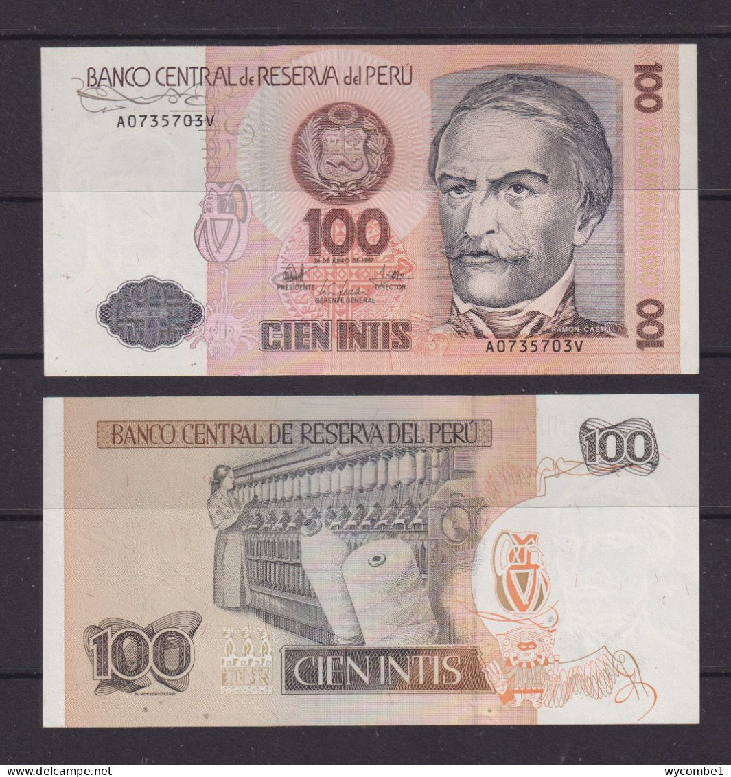 PERU - 1987 100 Intis UNC/aUNC Banknote - Pérou