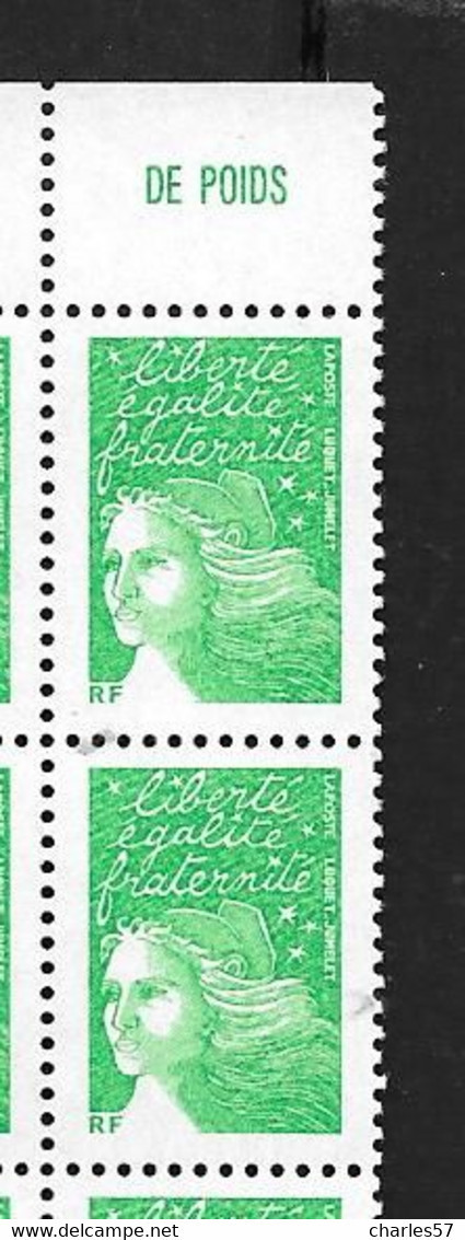 / France: Variété N°3535A (chez Y & T) Ou (3427b Chez Maury) Timbre  Sans Phosphore, Haut De Feuille,paire - Unused Stamps