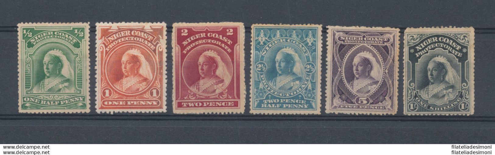 1894 Nigeria - Niger Coast Protectorate - Stanley Gibbons N. 51/56 - MH* (Poor Quality As Scan) - Other & Unclassified