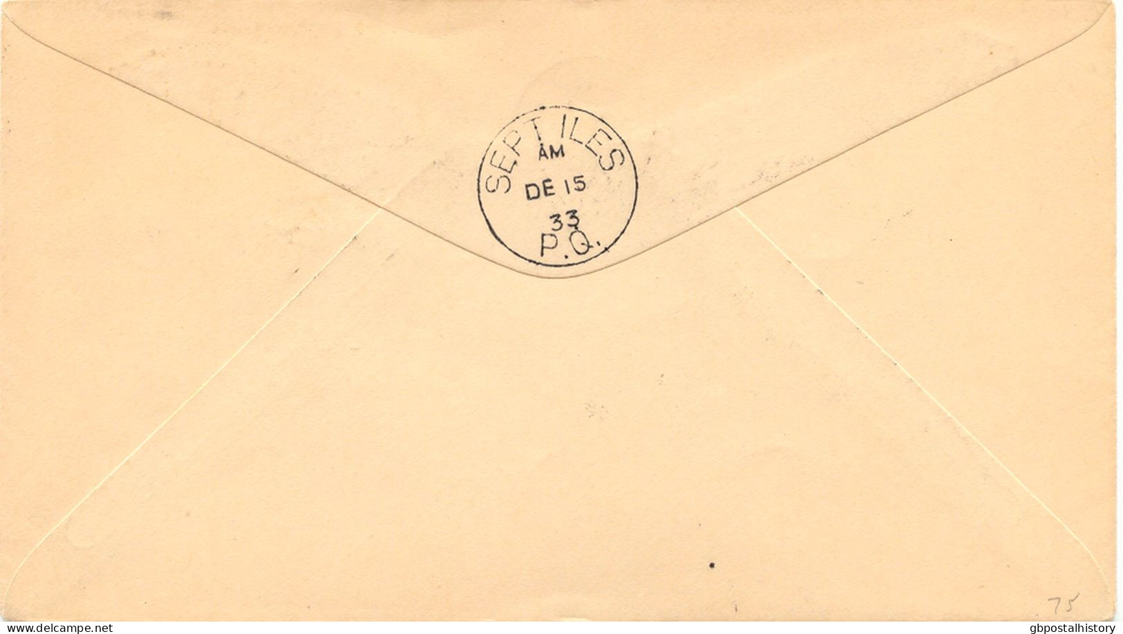 CANADA 15.12.1932, Superb Rare First Flight Canada Air "NATASHQUAN - SEPT ILES (SEVEN ISLES)" W. Provisional Airmail Iss - Luftpost