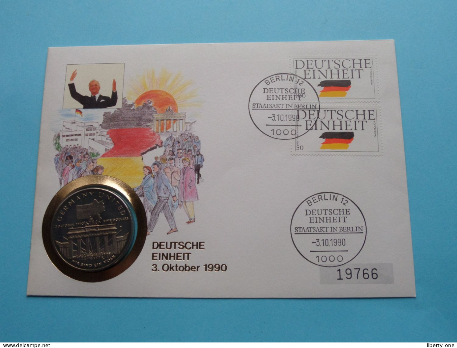 DEUTSCHE EINHEIT 3 Oktober 1990 ( Marshall Islands 5 $ ) Berlin 1990 ( Zie/See Scans ) Numisbrief N° 19766 ! - Autres & Non Classés